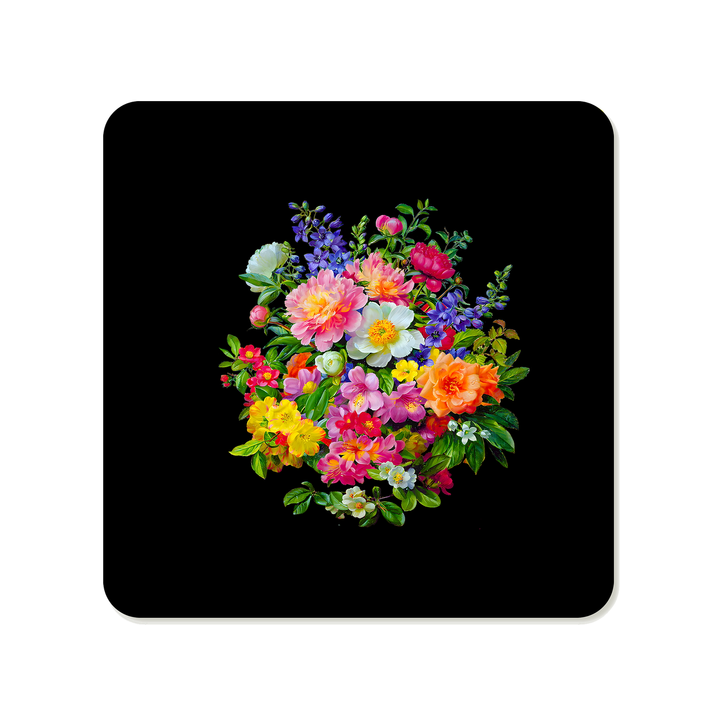 Pink and Orange Bouquet Square Mousepad