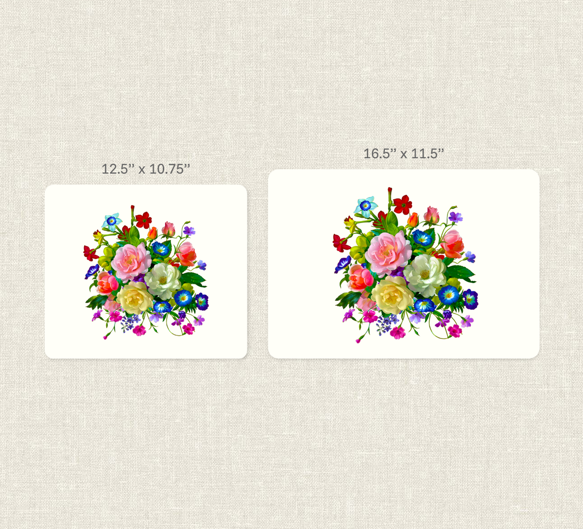 Vibrant Floral Placemat, Waterproof Heat-Resistant Non-Slip Dining Mat
