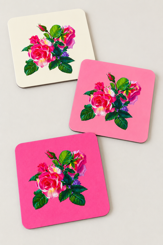 Rose Trio Bouquet Coaster