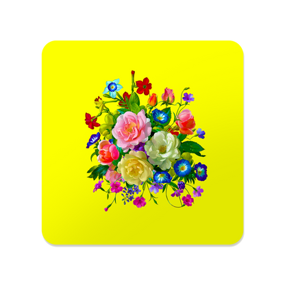 Roses, Pansies, and Poppies Bouquet Coaster