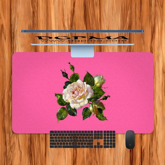 White Rose Desk Mat