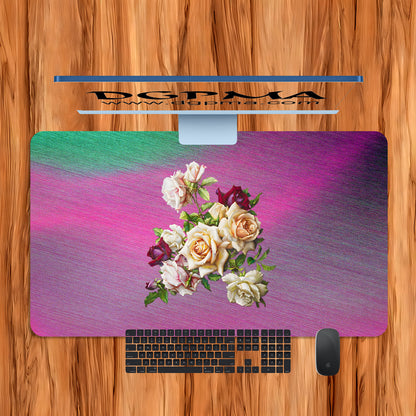 Antique Floral Desk Mat, Smooth Anti-Scratch Desk Protector Pad