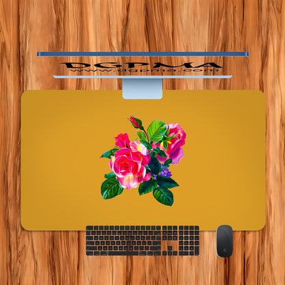 Romantic Floral Desk Mat, Smooth Anti-Scratch Desk Protector Pad