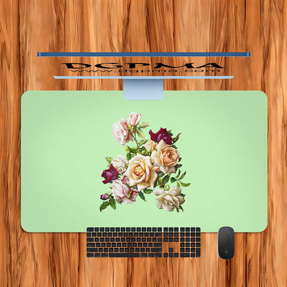 Antique Floral Desk Mat, Smooth Anti-Scratch Desk Protector Pad
