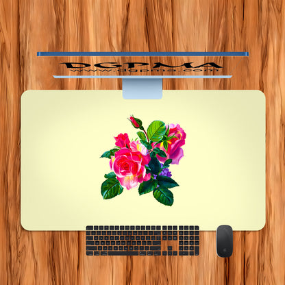 Romantic Floral Desk Mat, Smooth Anti-Scratch Desk Protector Pad