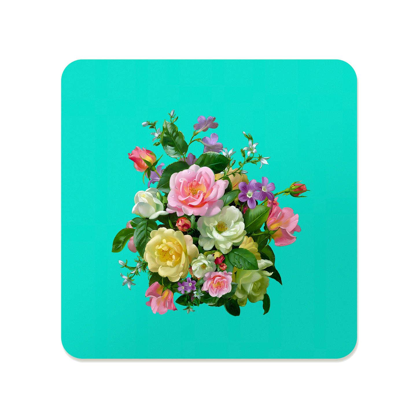 Pastel Flower Bouquet Square Mousepad
