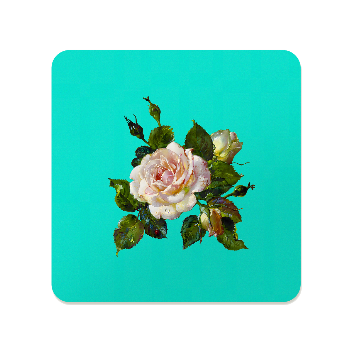 White Rose Square Mousepad