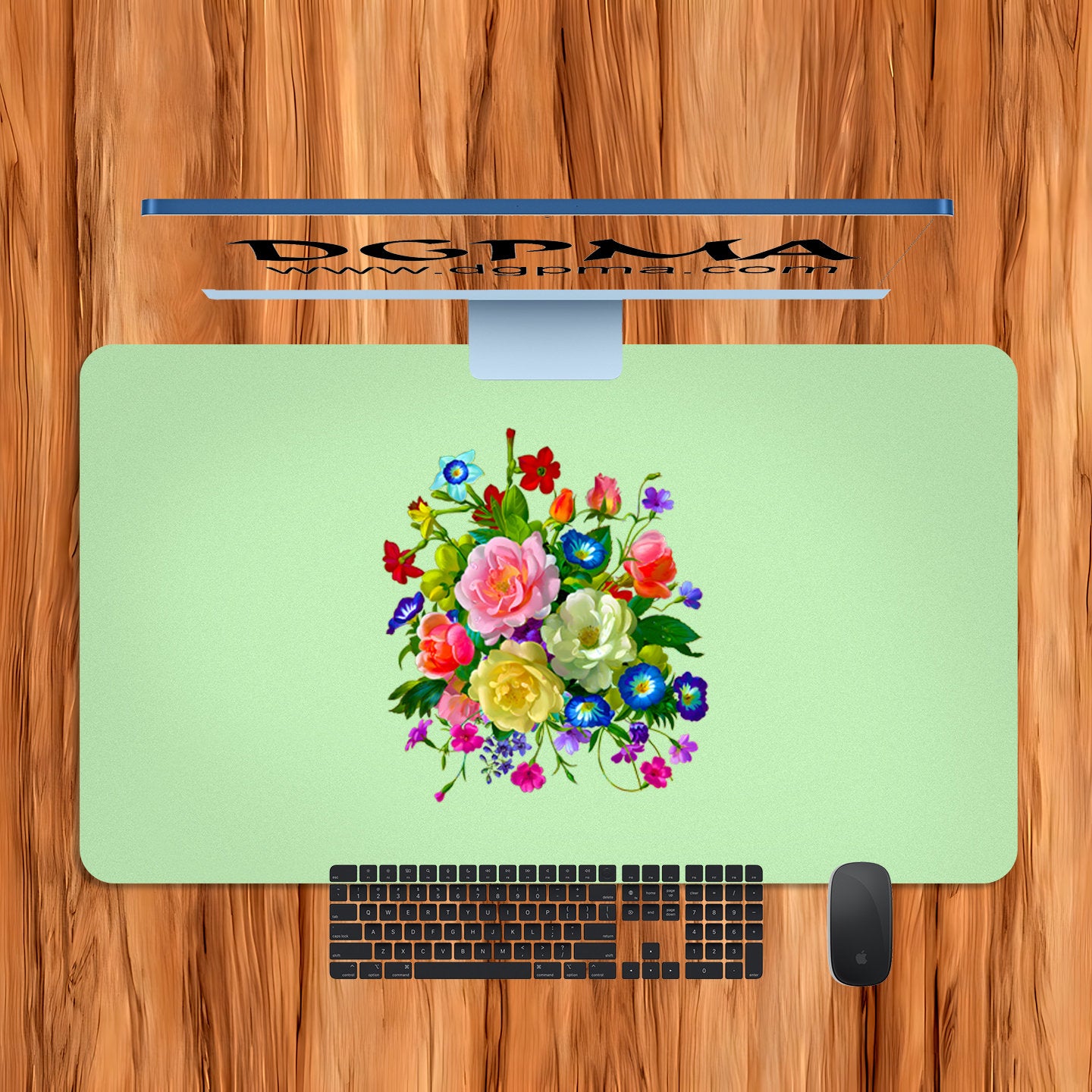 Roses, Pansies, and Poppies Bouquet Desk Mat