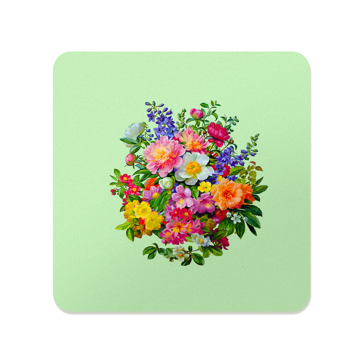 Pink and Orange Bouquet Square Mousepad