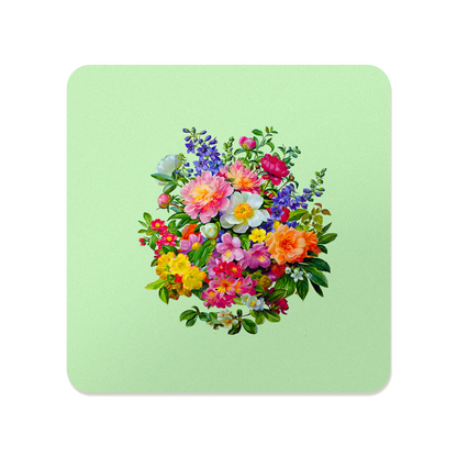 Cottagecore Floral Square Mouse Pad, Premium Non-Slip Rubber Base Desk Mat
