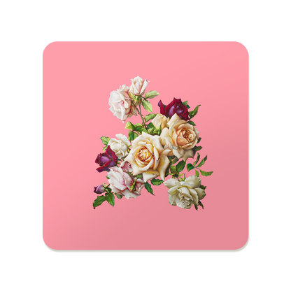 Antique Floral Square Mouse Pad, Premium Non-Slip Rubber Base Desk Mat