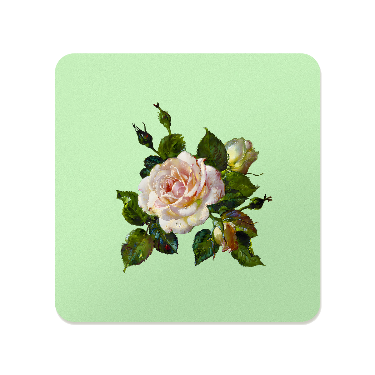 White Rose Square Mousepad