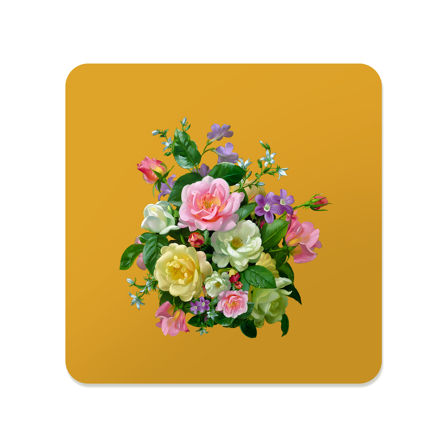 Pastel Flower Bouquet Square Mousepad