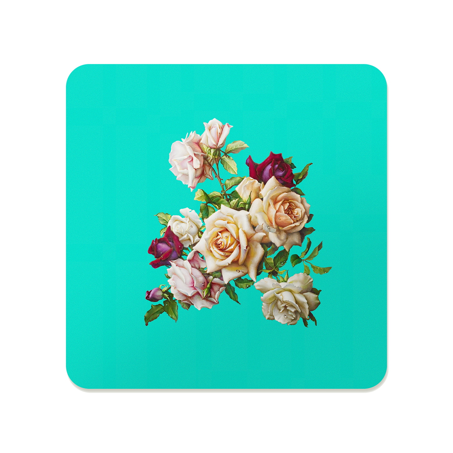 Muted Blush Rose Bouquet Square Mousepad