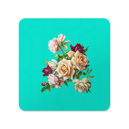 Antique Floral Square Mouse Pad, Premium Non-Slip Rubber Base Desk Mat