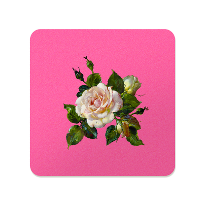 Vintage Floral Square Mouse Pad, Premium Non-Slip Rubber Base Desk Mat