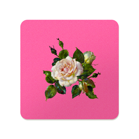 White Rose Square Mousepad
