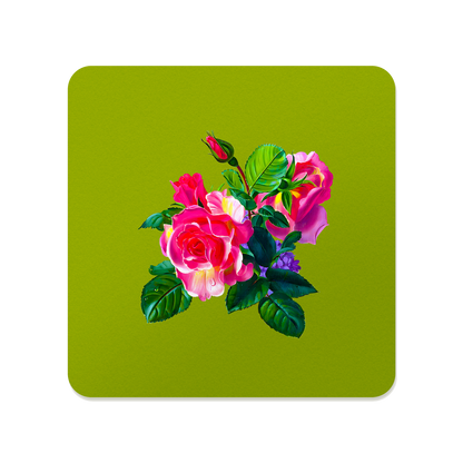 Romantic Floral Square Mouse Pad, Premium Non-Slip Rubber Base Desk Mat