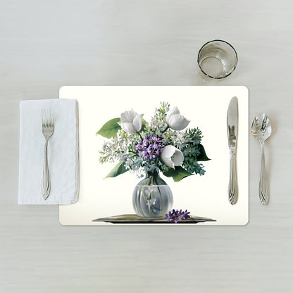 Serene Floral Placemat, Waterproof Heat-Resistant Non-Slip Dining Mat