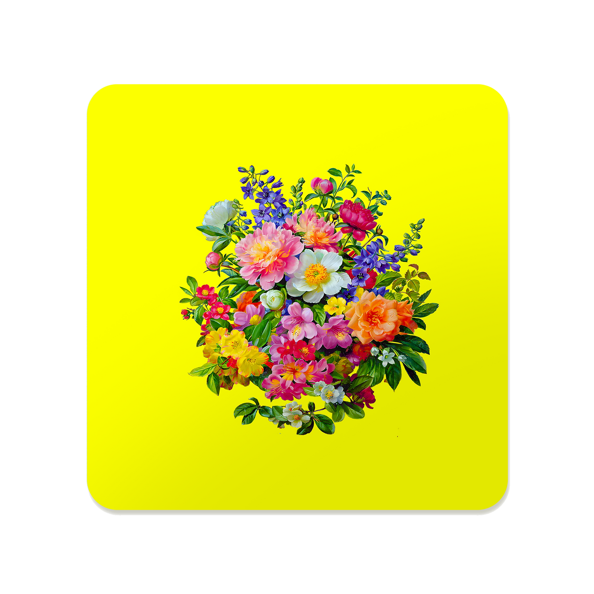 Pink and Orange Bouquet Square Mousepad
