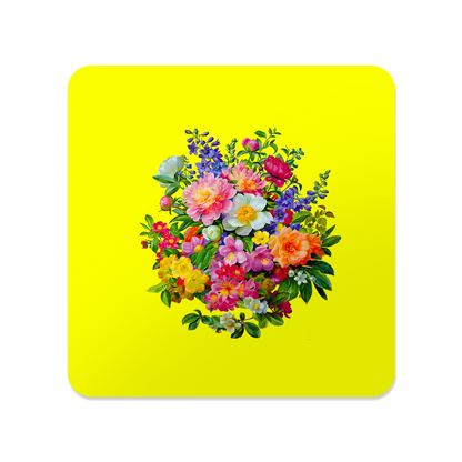 Cottagecore Floral Square Mouse Pad, Premium Non-Slip Rubber Base Desk Mat