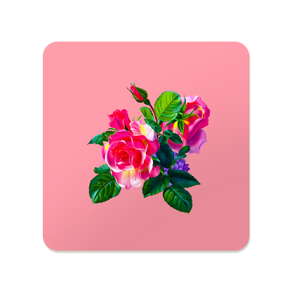 Romantic Floral Square Mouse Pad, Premium Non-Slip Rubber Base Desk Mat