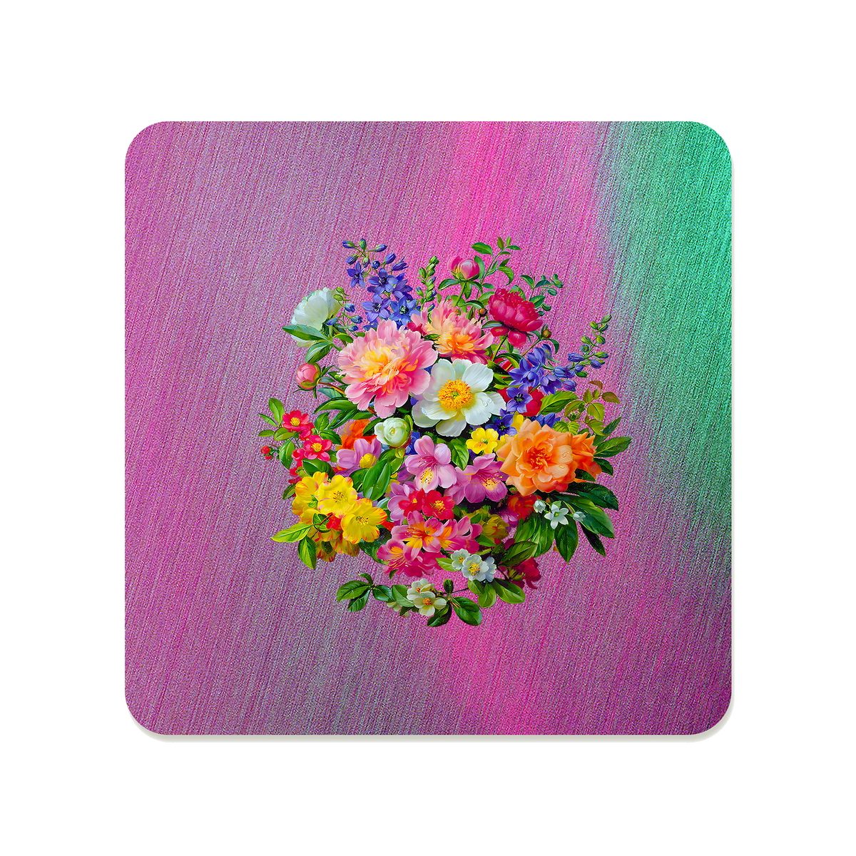 Pink and Orange Bouquet Square Mousepad