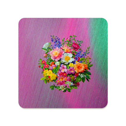 Cottagecore Floral Square Mouse Pad, Premium Non-Slip Rubber Base Desk Mat
