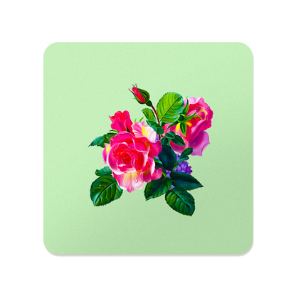 Romantic Floral Square Mouse Pad, Premium Non-Slip Rubber Base Desk Mat