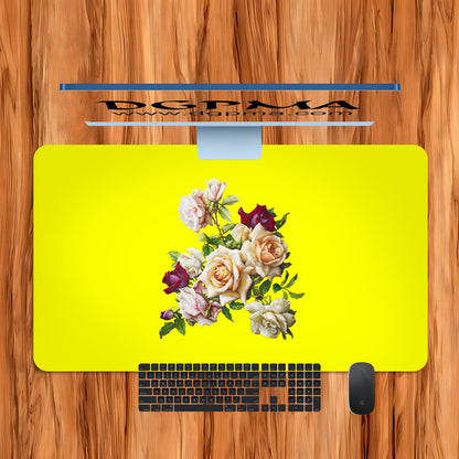 Antique Floral Desk Mat, Smooth Anti-Scratch Desk Protector Pad