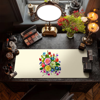 Roses, Pansies, and Poppies Bouquet Vanity Mat