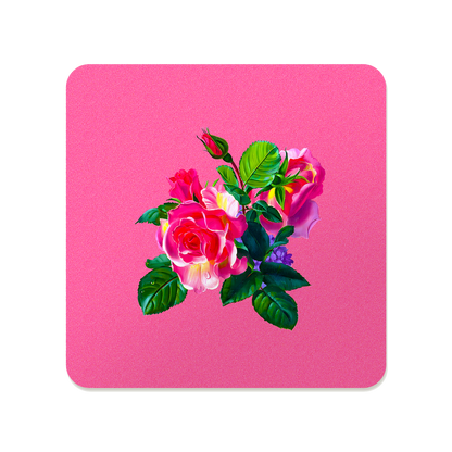 Romantic Floral Square Mouse Pad, Premium Non-Slip Rubber Base Desk Mat