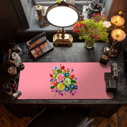 Roses, Pansies, and Poppies Bouquet Vanity Mat