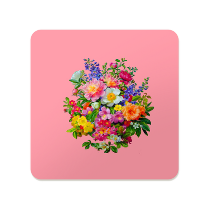 Cottagecore Floral Square Mouse Pad, Premium Non-Slip Rubber Base Desk Mat