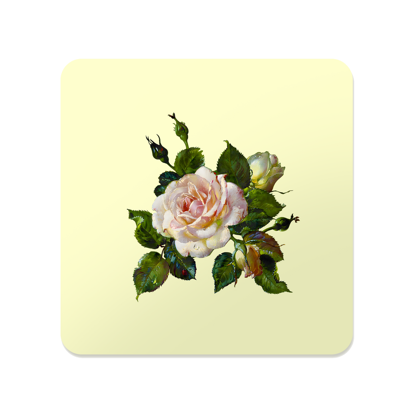 White Rose Square Mousepad