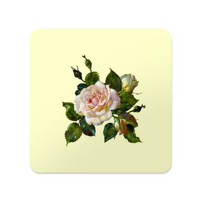 Vintage Floral Square Mouse Pad, Premium Non-Slip Rubber Base Desk Mat