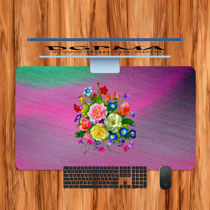 Vibrant Floral Desk Mat, Smooth Anti-Scratch Desk Protector Pad