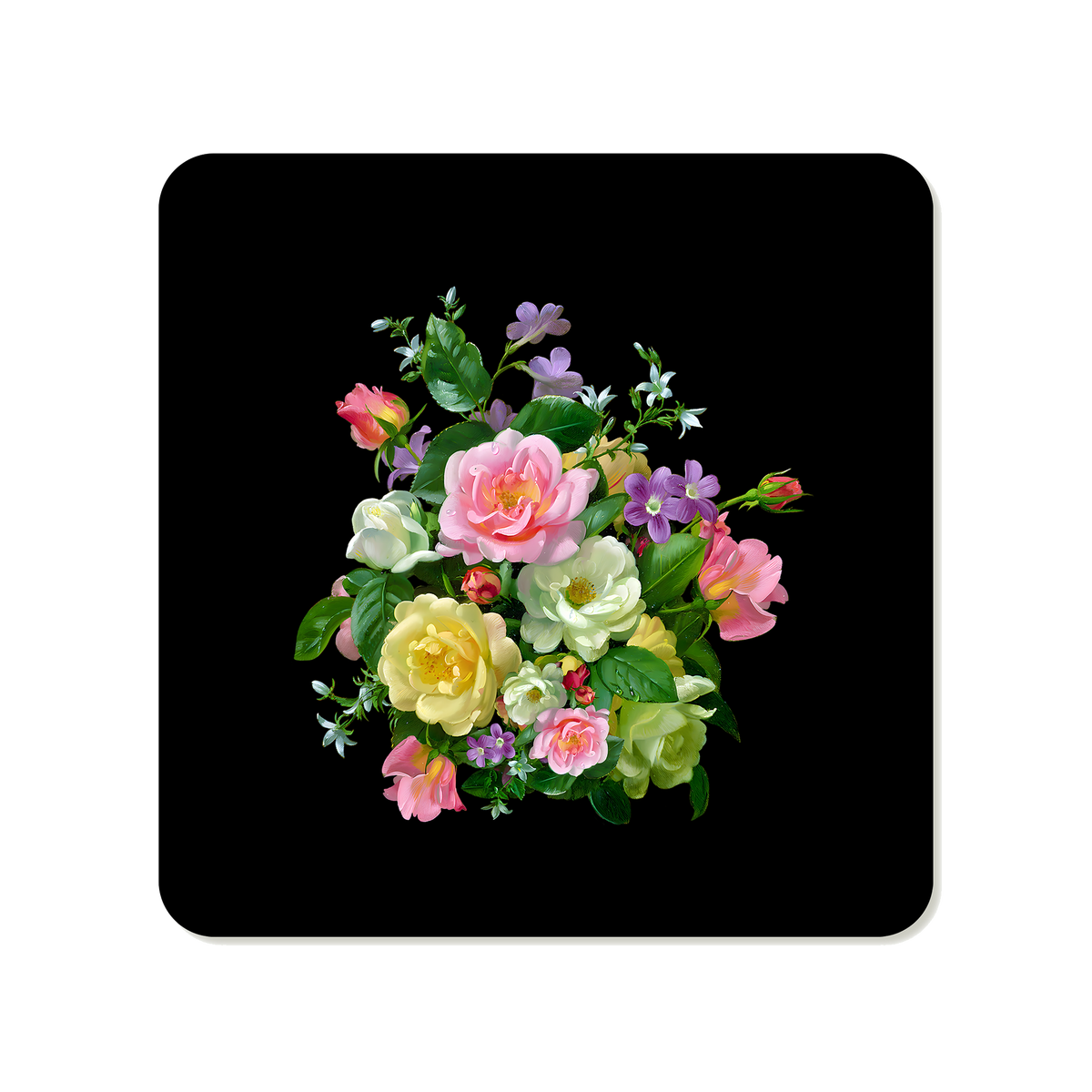 Pastel Flower Bouquet Square Mousepad