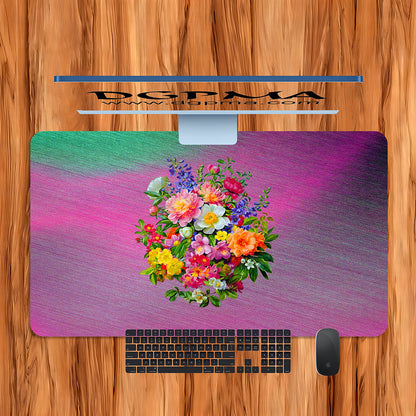 Cottagecore Floral Desk Mat, Smooth Anti-Scratch Desk Protector Pad