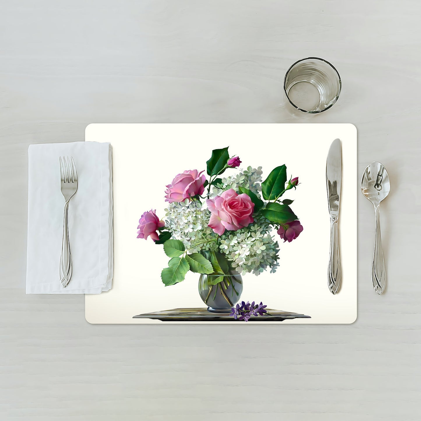 Roses and Hydrangeas in Vase Placemat