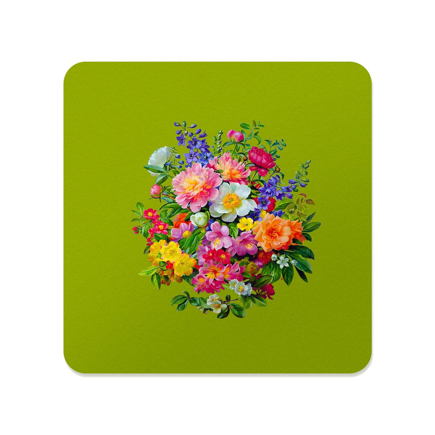 Pink and Orange Bouquet Square Mousepad