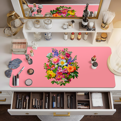 Pink and Orange Bouquet Vanity Mat
