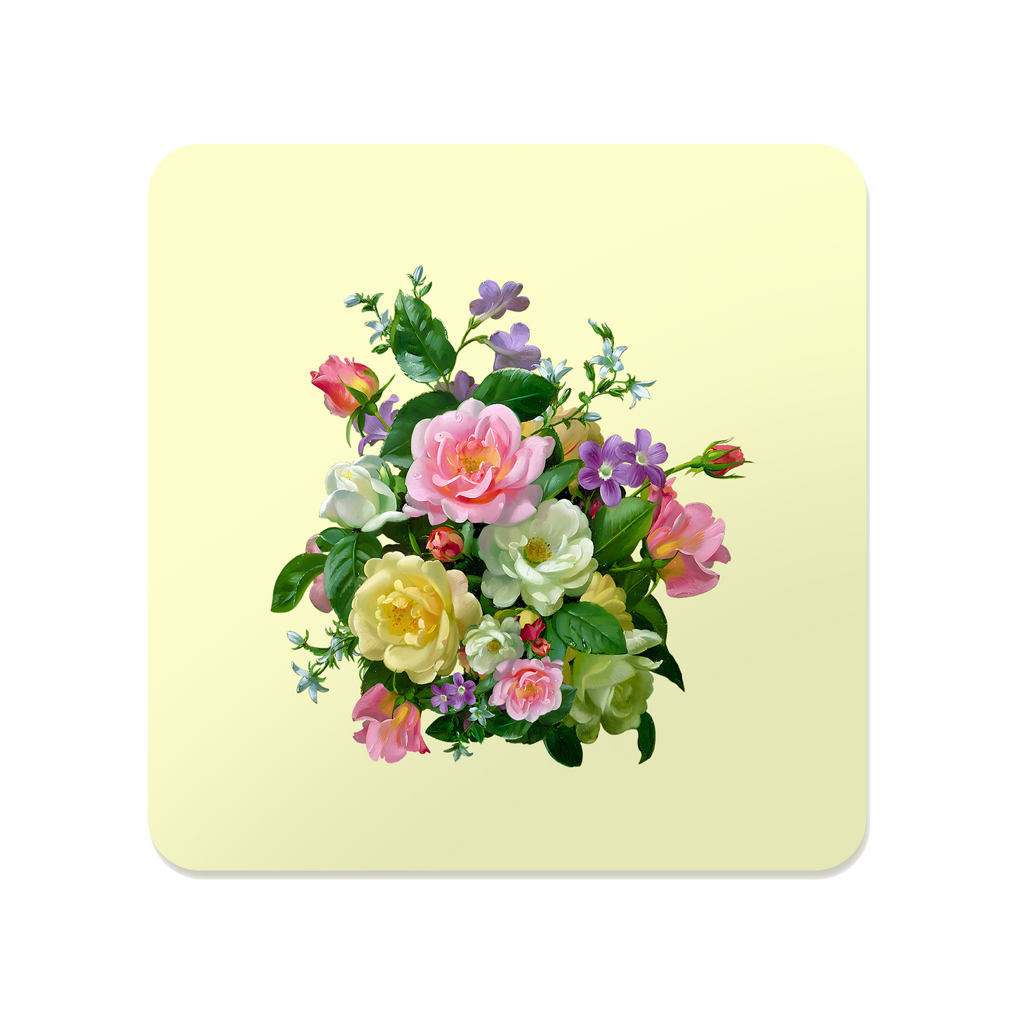 Pastel Flower Bouquet Square Mousepad
