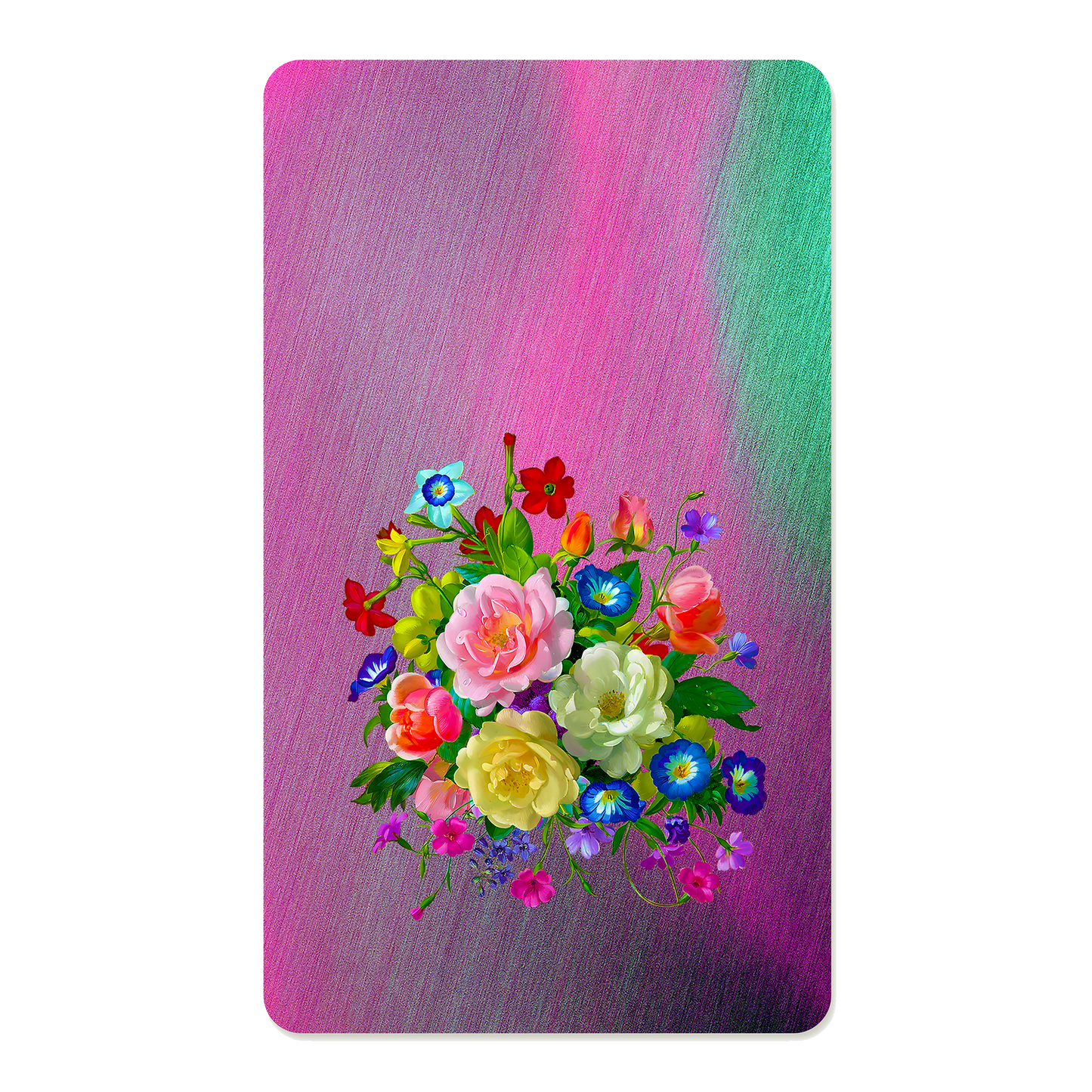 Roses, Pansies, and Poppies Bouquet Rectangle Mousepad