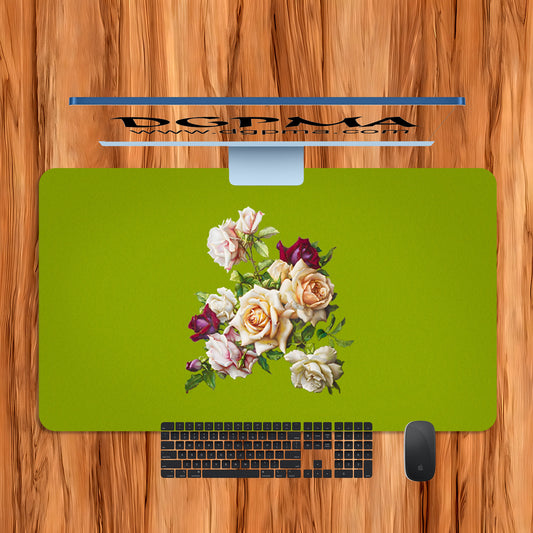 Muted Blush Rose Bouquet Desk Mat