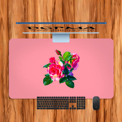 Romantic Floral Desk Mat, Smooth Anti-Scratch Desk Protector Pad