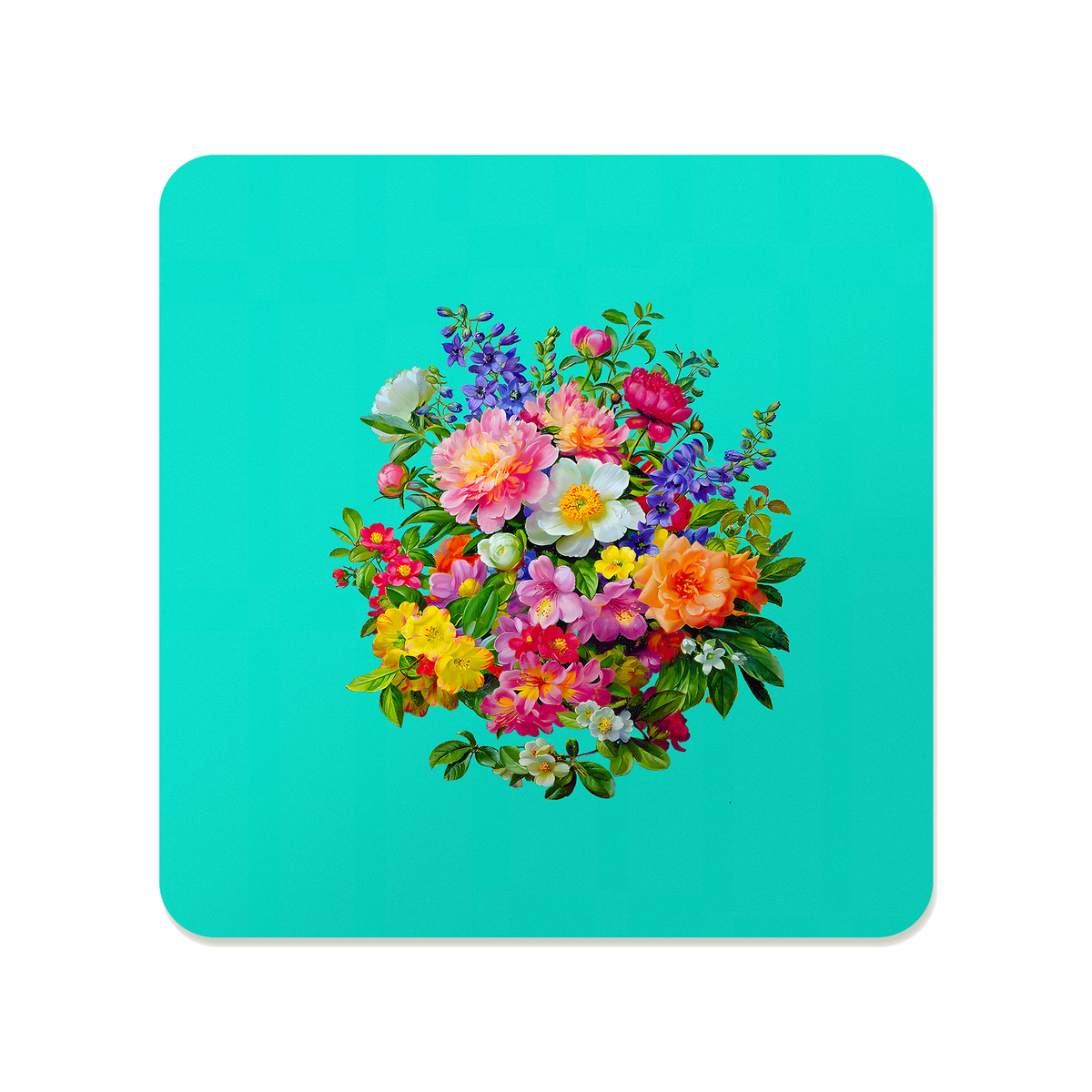 Pink and Orange Bouquet Square Mousepad