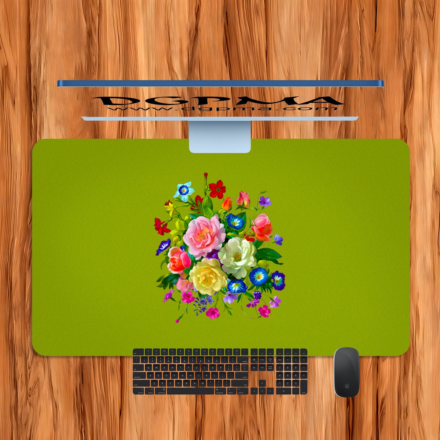 Roses, Pansies, and Poppies Bouquet Desk Mat