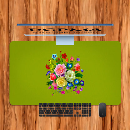 Vibrant Floral Desk Mat, Smooth Anti-Scratch Desk Protector Pad