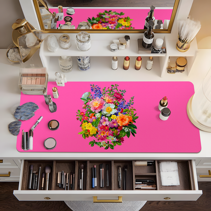 Pink and Orange Bouquet Vanity Mat